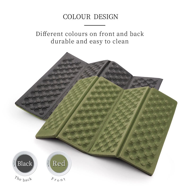 AceCamp Sitting Pad for Backpacking, Sit Upon Pads Camping Hiking,Outdoor Foam Folding Mat, Small Seat Cushion, Compfort, Portable and Lightweight Green - Image 3